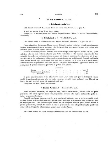 Palaeontographia Italica raccolta di monografie paleontologiche fondata da Mario Canavari nell'anno 1895