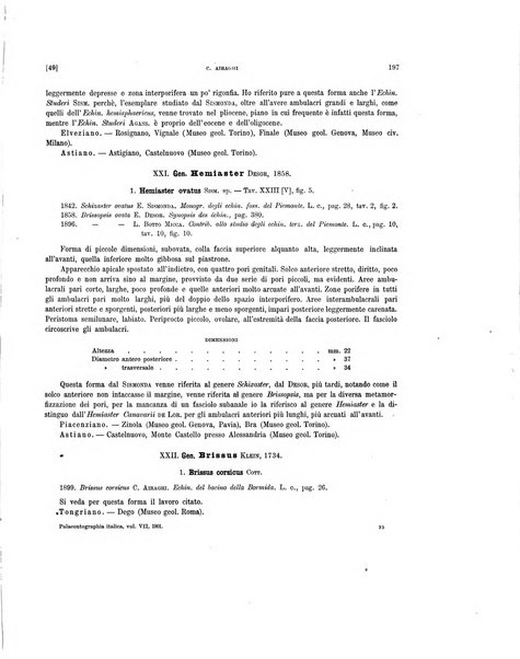 Palaeontographia Italica raccolta di monografie paleontologiche fondata da Mario Canavari nell'anno 1895