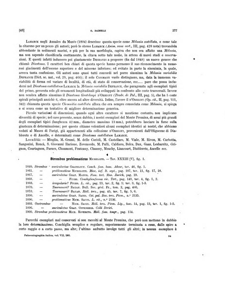 Palaeontographia Italica raccolta di monografie paleontologiche fondata da Mario Canavari nell'anno 1895