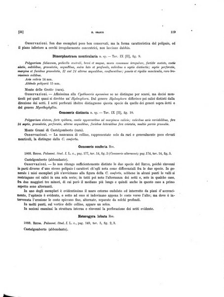 Palaeontographia Italica raccolta di monografie paleontologiche fondata da Mario Canavari nell'anno 1895