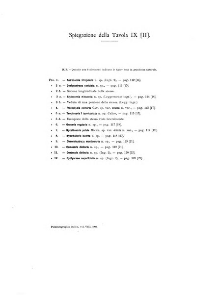 Palaeontographia Italica raccolta di monografie paleontologiche fondata da Mario Canavari nell'anno 1895