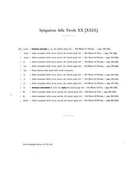 Palaeontographia Italica raccolta di monografie paleontologiche fondata da Mario Canavari nell'anno 1895