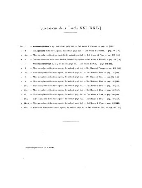 Palaeontographia Italica raccolta di monografie paleontologiche fondata da Mario Canavari nell'anno 1895