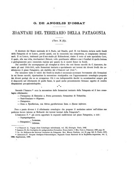 Palaeontographia Italica raccolta di monografie paleontologiche fondata da Mario Canavari nell'anno 1895