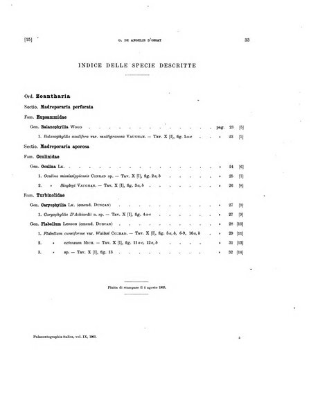 Palaeontographia Italica raccolta di monografie paleontologiche fondata da Mario Canavari nell'anno 1895