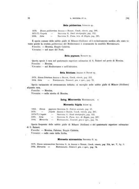 Palaeontographia Italica raccolta di monografie paleontologiche fondata da Mario Canavari nell'anno 1895