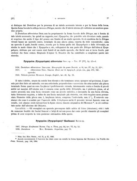 Palaeontographia Italica raccolta di monografie paleontologiche fondata da Mario Canavari nell'anno 1895