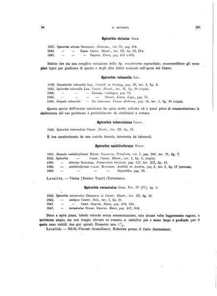 Palaeontographia Italica raccolta di monografie paleontologiche fondata da Mario Canavari nell'anno 1895