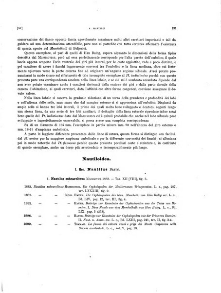 Palaeontographia Italica raccolta di monografie paleontologiche fondata da Mario Canavari nell'anno 1895