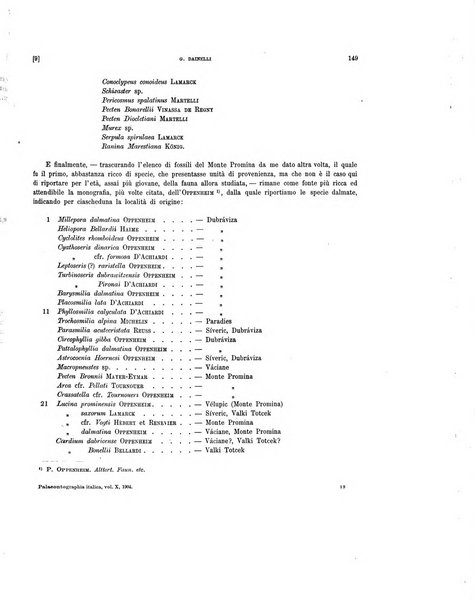 Palaeontographia Italica raccolta di monografie paleontologiche fondata da Mario Canavari nell'anno 1895