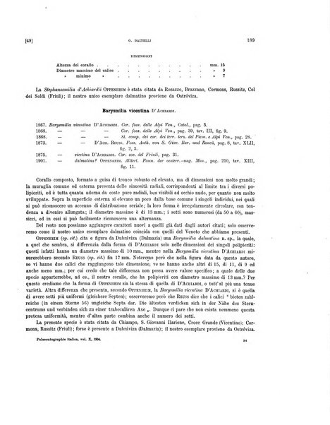 Palaeontographia Italica raccolta di monografie paleontologiche fondata da Mario Canavari nell'anno 1895