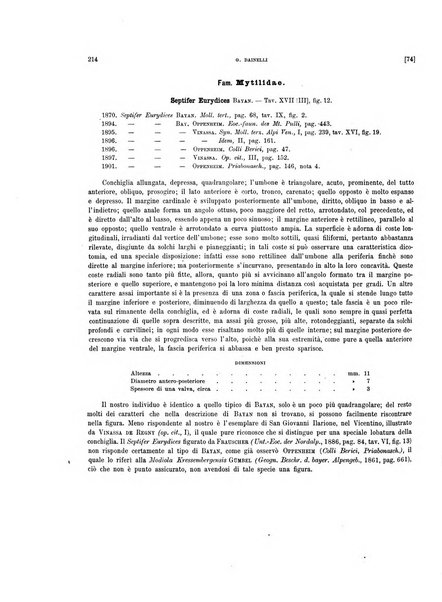 Palaeontographia Italica raccolta di monografie paleontologiche fondata da Mario Canavari nell'anno 1895