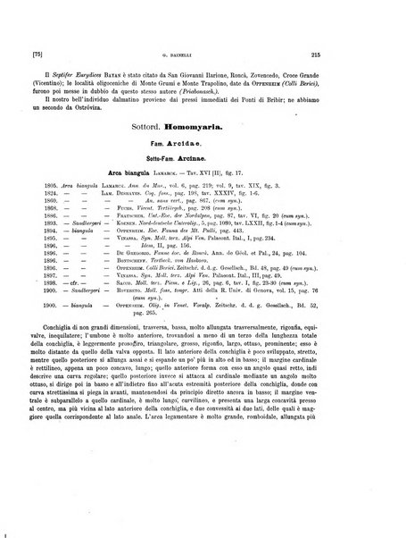 Palaeontographia Italica raccolta di monografie paleontologiche fondata da Mario Canavari nell'anno 1895