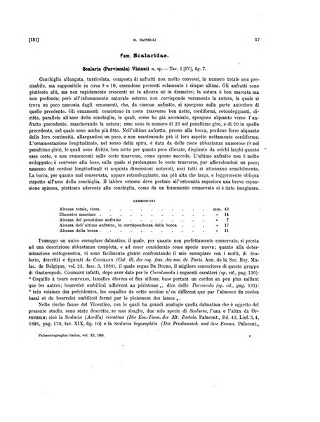 Palaeontographia Italica raccolta di monografie paleontologiche fondata da Mario Canavari nell'anno 1895