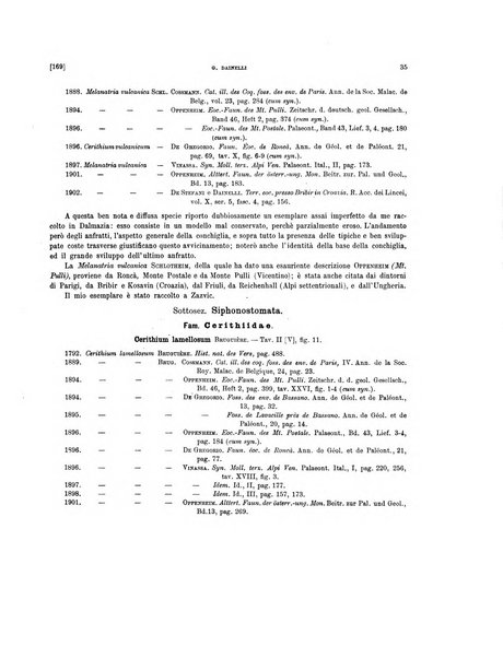 Palaeontographia Italica raccolta di monografie paleontologiche fondata da Mario Canavari nell'anno 1895