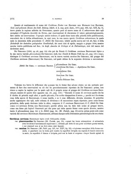 Palaeontographia Italica raccolta di monografie paleontologiche fondata da Mario Canavari nell'anno 1895