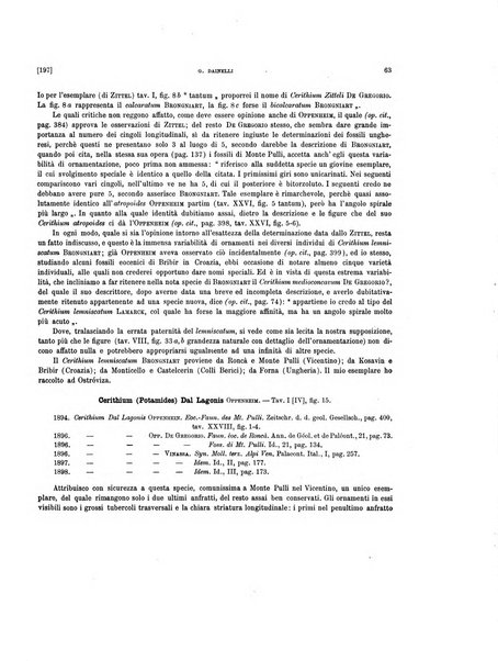 Palaeontographia Italica raccolta di monografie paleontologiche fondata da Mario Canavari nell'anno 1895