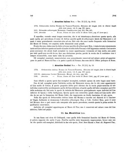 Palaeontographia Italica raccolta di monografie paleontologiche fondata da Mario Canavari nell'anno 1895