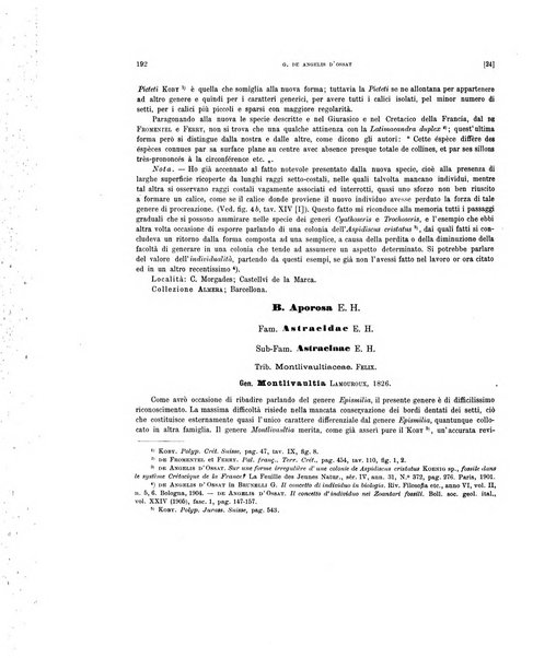 Palaeontographia Italica raccolta di monografie paleontologiche fondata da Mario Canavari nell'anno 1895