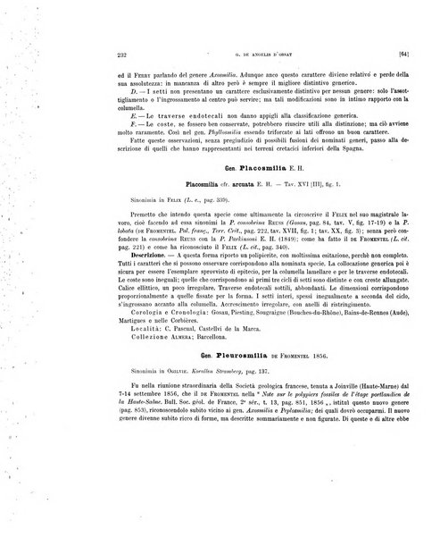 Palaeontographia Italica raccolta di monografie paleontologiche fondata da Mario Canavari nell'anno 1895