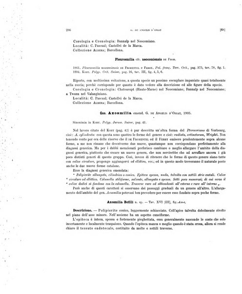 Palaeontographia Italica raccolta di monografie paleontologiche fondata da Mario Canavari nell'anno 1895