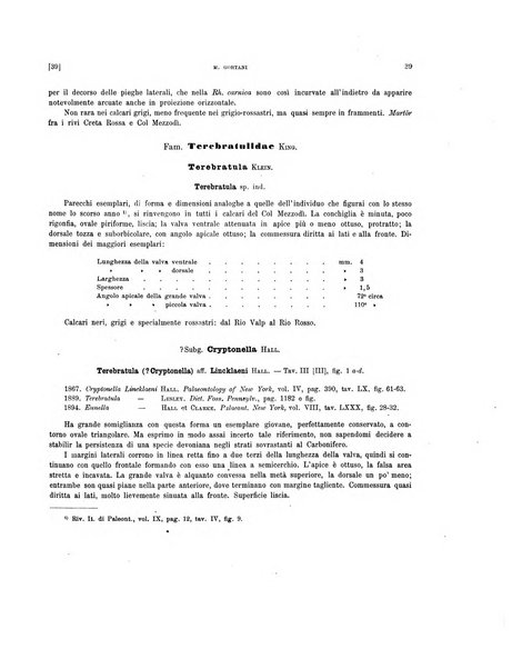 Palaeontographia Italica raccolta di monografie paleontologiche fondata da Mario Canavari nell'anno 1895