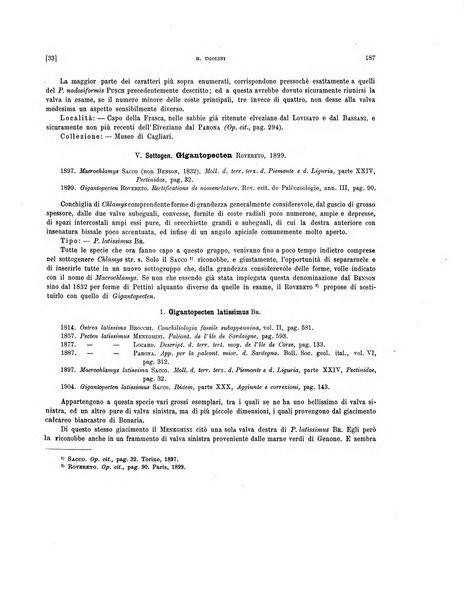 Palaeontographia Italica raccolta di monografie paleontologiche fondata da Mario Canavari nell'anno 1895