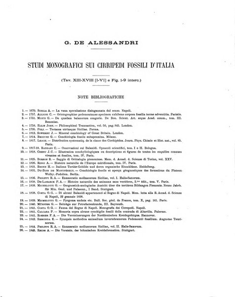 Palaeontographia Italica raccolta di monografie paleontologiche fondata da Mario Canavari nell'anno 1895