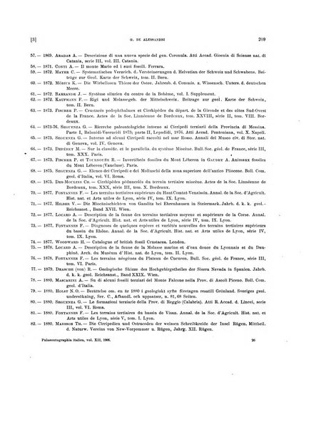 Palaeontographia Italica raccolta di monografie paleontologiche fondata da Mario Canavari nell'anno 1895