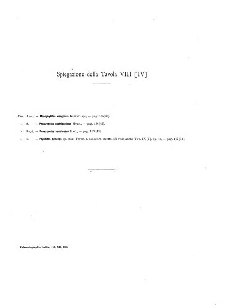 Palaeontographia Italica raccolta di monografie paleontologiche fondata da Mario Canavari nell'anno 1895