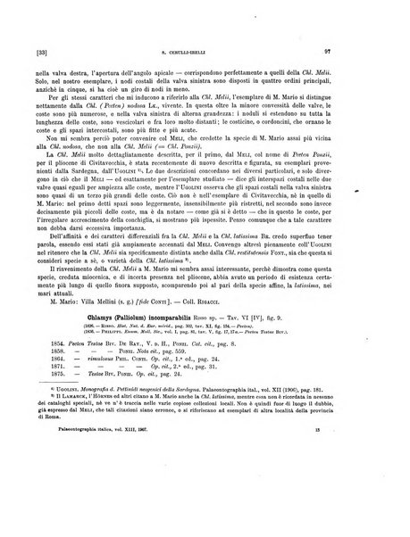 Palaeontographia Italica raccolta di monografie paleontologiche fondata da Mario Canavari nell'anno 1895