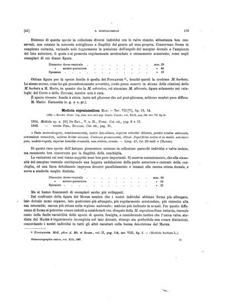 Palaeontographia Italica raccolta di monografie paleontologiche fondata da Mario Canavari nell'anno 1895