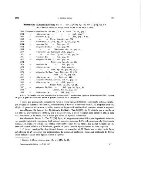 Palaeontographia Italica raccolta di monografie paleontologiche fondata da Mario Canavari nell'anno 1895