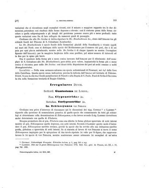 Palaeontographia Italica raccolta di monografie paleontologiche fondata da Mario Canavari nell'anno 1895