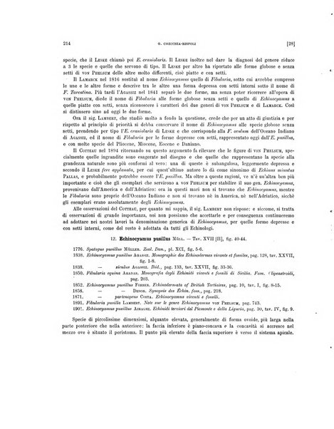 Palaeontographia Italica raccolta di monografie paleontologiche fondata da Mario Canavari nell'anno 1895