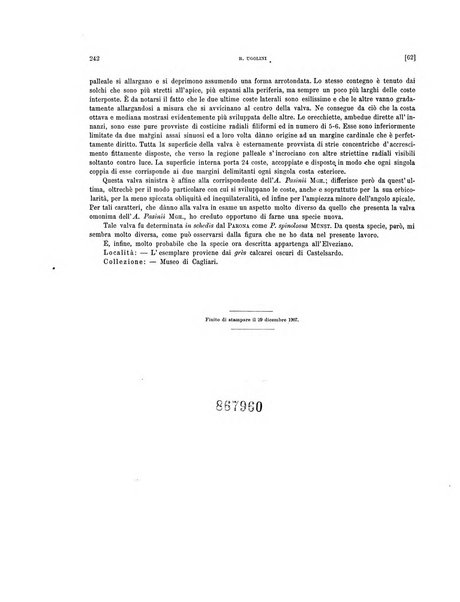 Palaeontographia Italica raccolta di monografie paleontologiche fondata da Mario Canavari nell'anno 1895