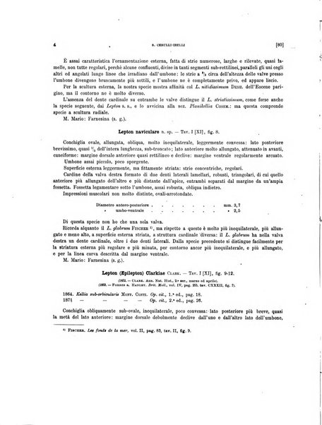 Palaeontographia Italica raccolta di monografie paleontologiche fondata da Mario Canavari nell'anno 1895