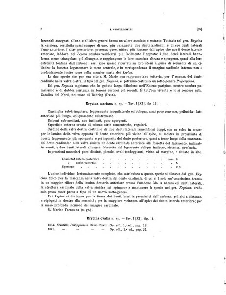 Palaeontographia Italica raccolta di monografie paleontologiche fondata da Mario Canavari nell'anno 1895