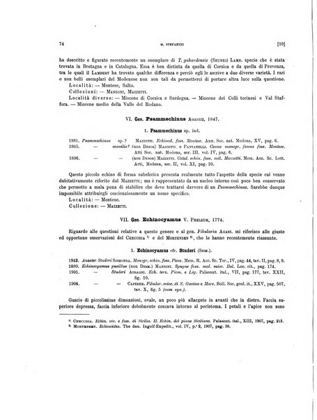 Palaeontographia Italica raccolta di monografie paleontologiche fondata da Mario Canavari nell'anno 1895