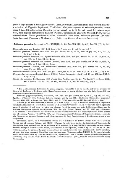 Palaeontographia Italica raccolta di monografie paleontologiche fondata da Mario Canavari nell'anno 1895