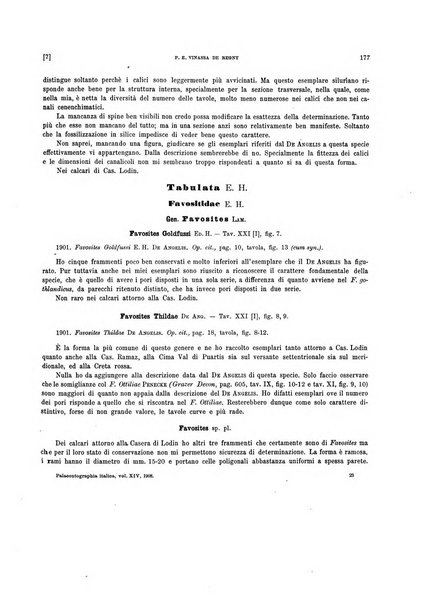 Palaeontographia Italica raccolta di monografie paleontologiche fondata da Mario Canavari nell'anno 1895