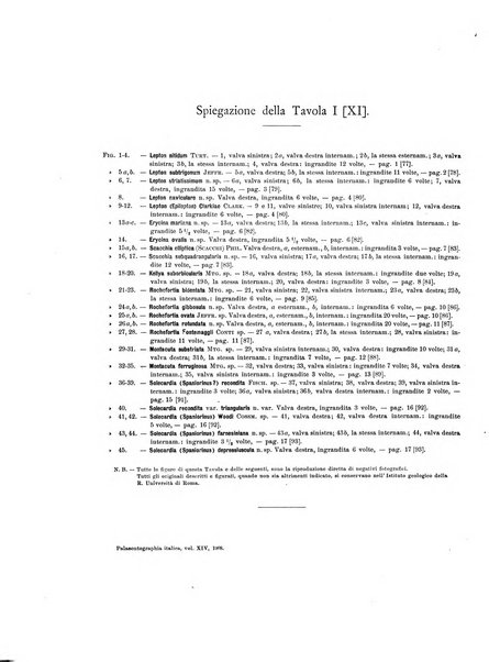 Palaeontographia Italica raccolta di monografie paleontologiche fondata da Mario Canavari nell'anno 1895