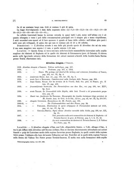 Palaeontographia Italica raccolta di monografie paleontologiche fondata da Mario Canavari nell'anno 1895