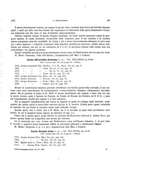 Palaeontographia Italica raccolta di monografie paleontologiche fondata da Mario Canavari nell'anno 1895