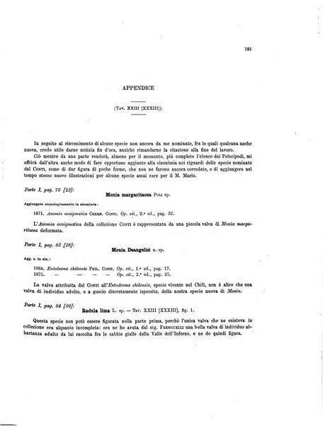 Palaeontographia Italica raccolta di monografie paleontologiche fondata da Mario Canavari nell'anno 1895