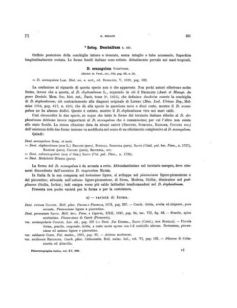 Palaeontographia Italica raccolta di monografie paleontologiche fondata da Mario Canavari nell'anno 1895