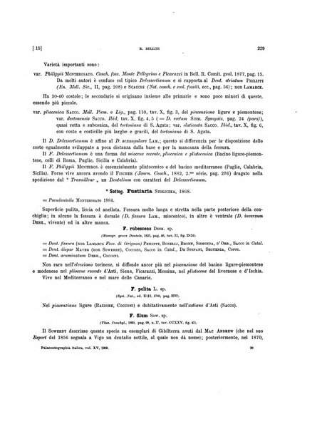 Palaeontographia Italica raccolta di monografie paleontologiche fondata da Mario Canavari nell'anno 1895