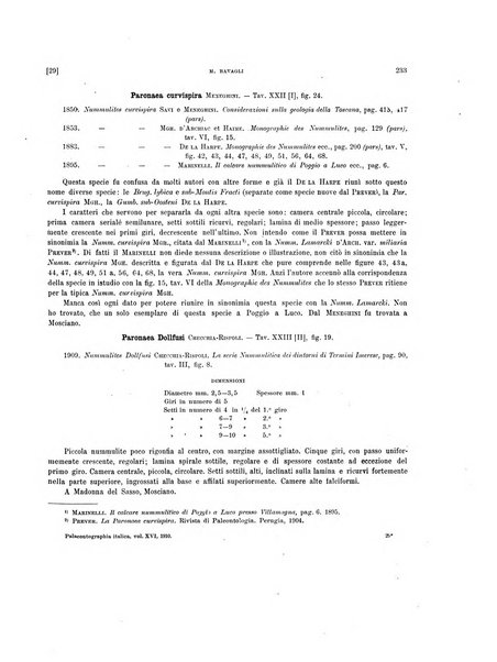 Palaeontographia Italica raccolta di monografie paleontologiche fondata da Mario Canavari nell'anno 1895