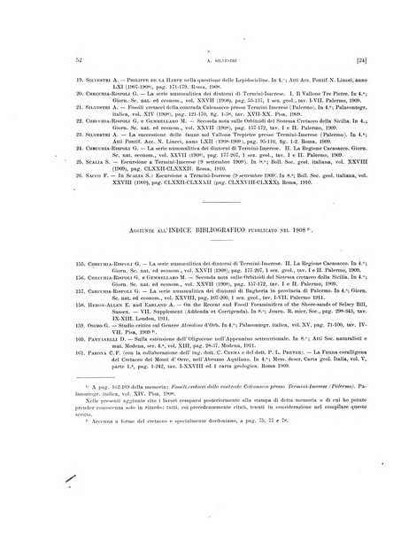 Palaeontographia Italica raccolta di monografie paleontologiche fondata da Mario Canavari nell'anno 1895