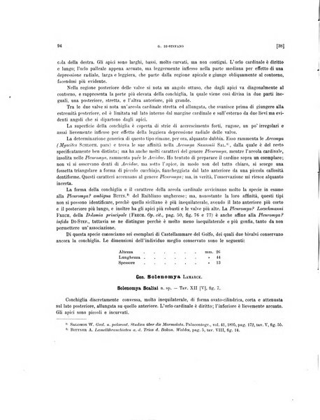 Palaeontographia Italica raccolta di monografie paleontologiche fondata da Mario Canavari nell'anno 1895